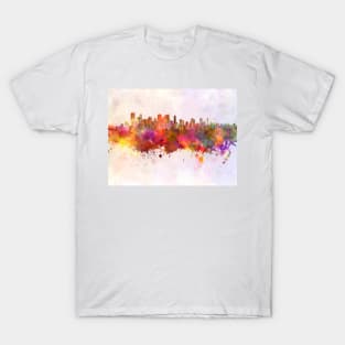 Calgary skyline in watercolor background T-Shirt